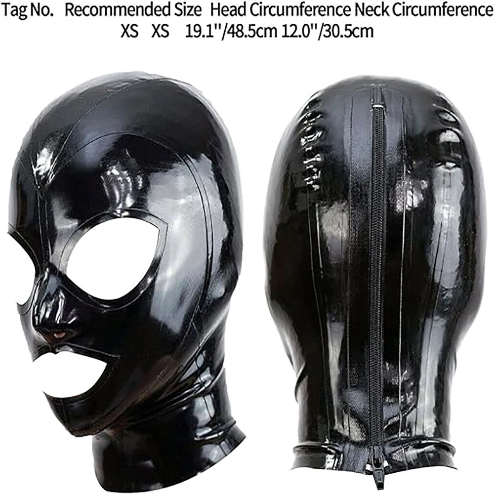 Premium Latex Hood Mask for Fetish, Cosplay & Sensory Play