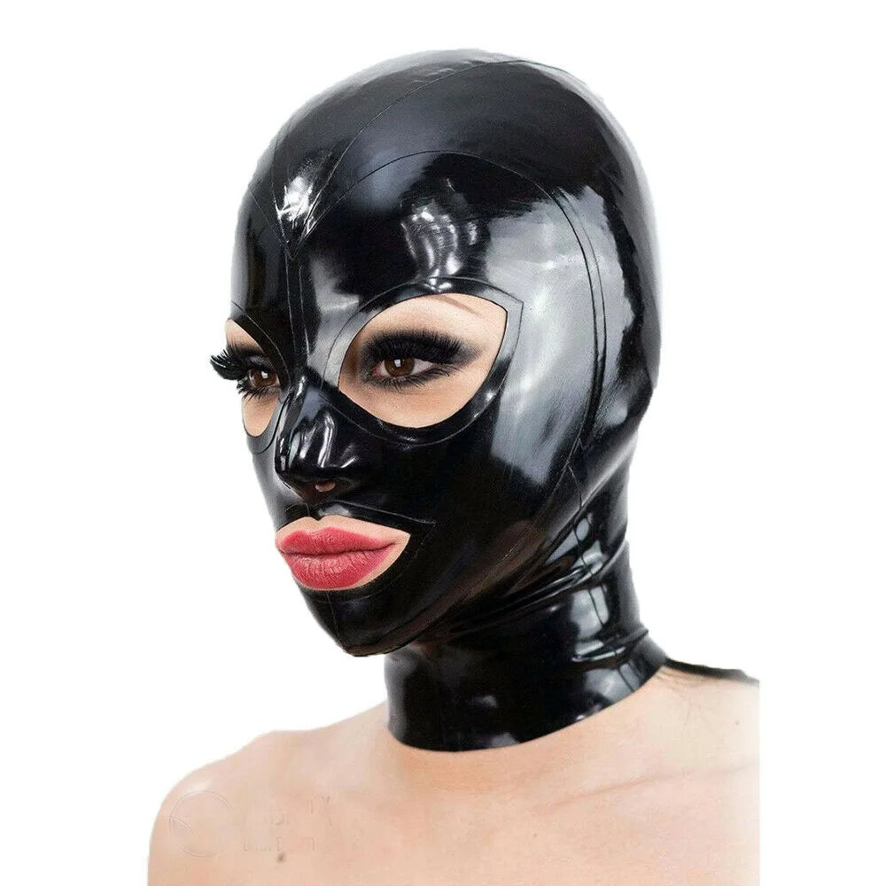 Premium Latex Hood Mask for Fetish, Cosplay & Sensory Play