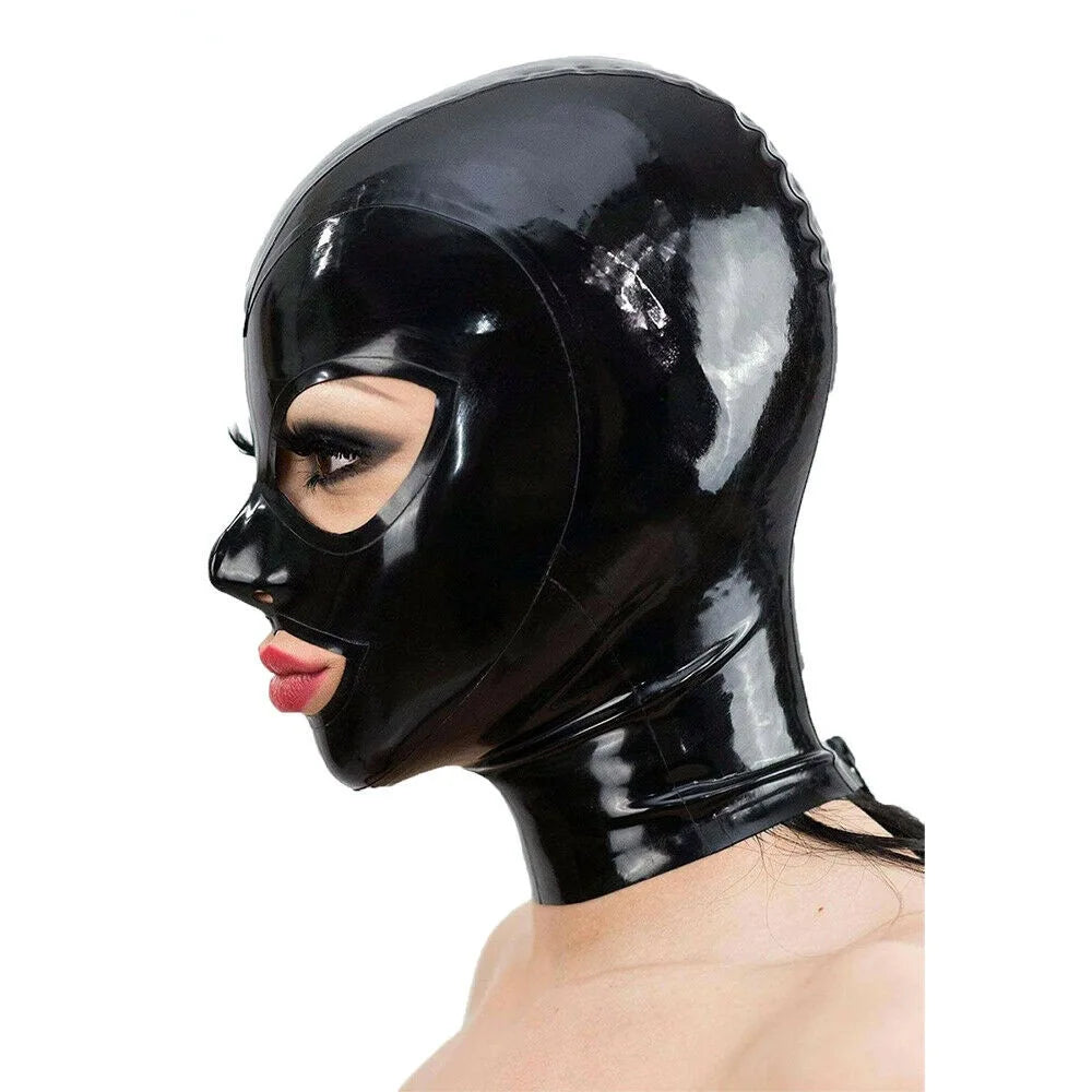 Premium Latex Hood Mask for Fetish, Cosplay & Sensory Play